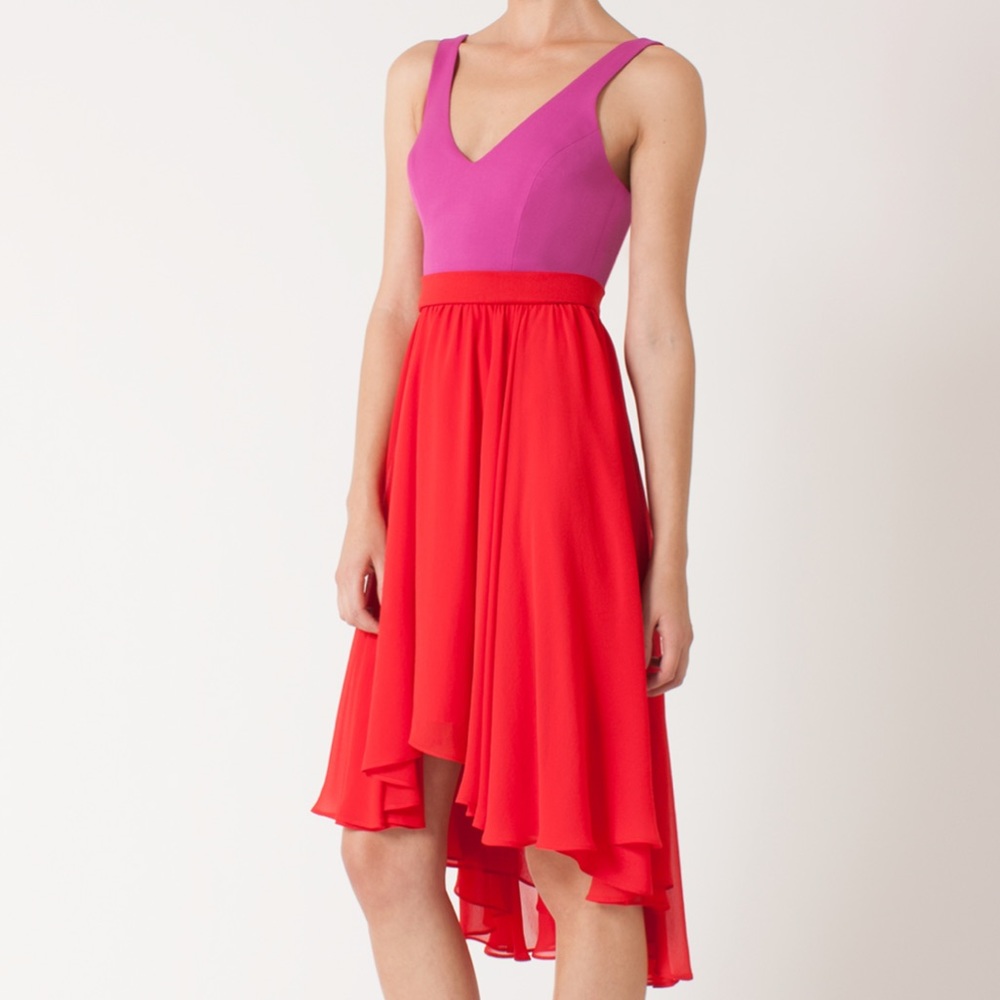 Black Halo Purple & Red High Low Francis Dress s